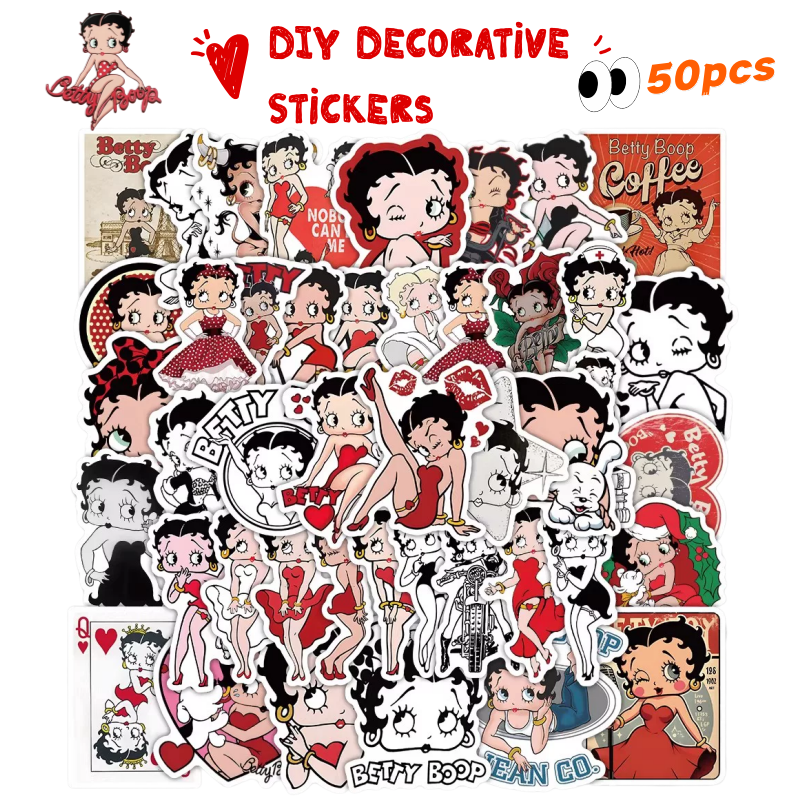 Model Kit New - New 50PCS Betty Boop Sticker Anime