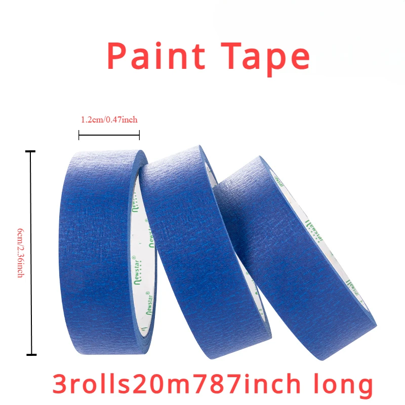 Model Kit Paint Remover - 3-Roll Multi-Surface Paint Tape Set, 20m/Roll