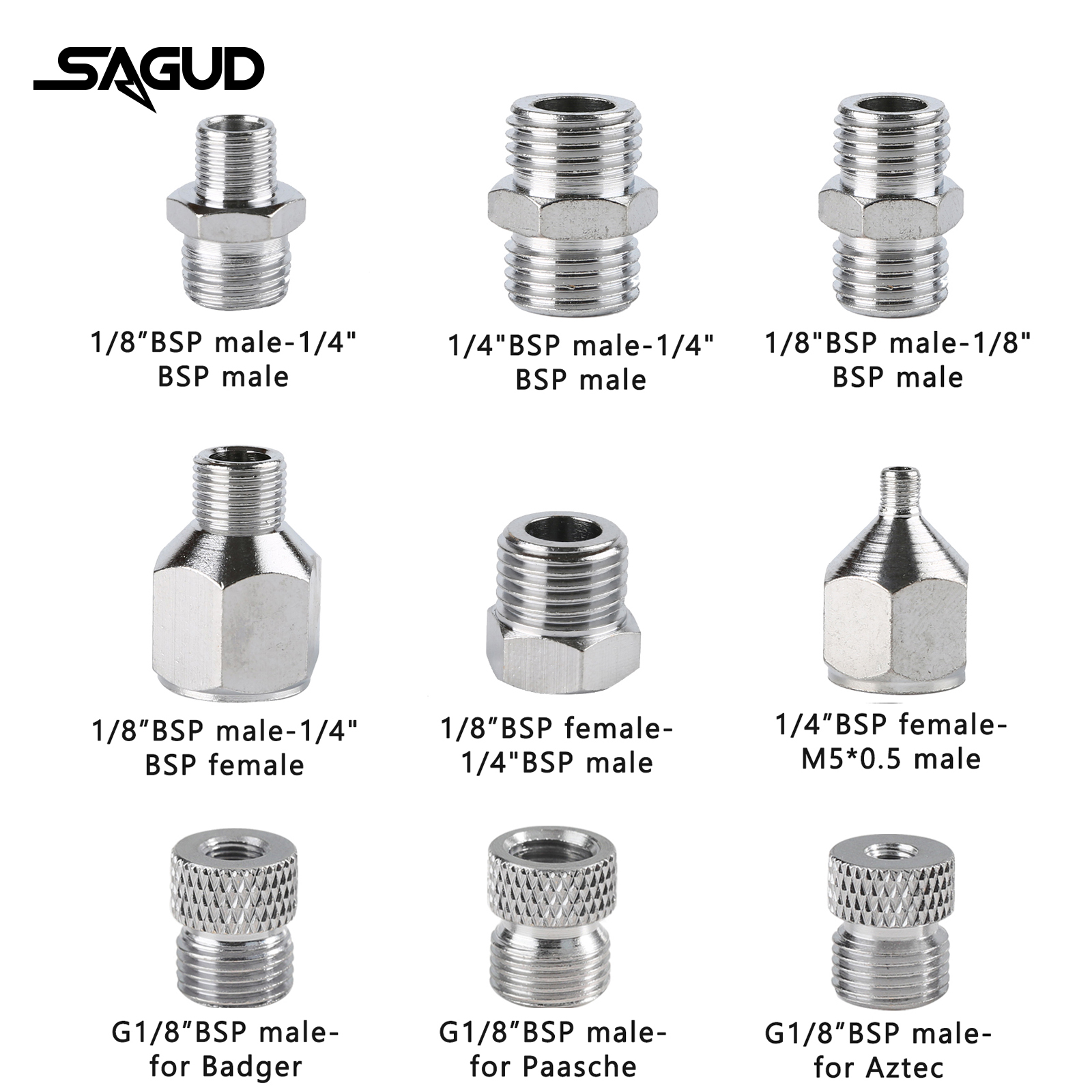 SAUGD 9PCS/Set Airbrush Adapto - Airbrush Compressor Kit avaliação e preço