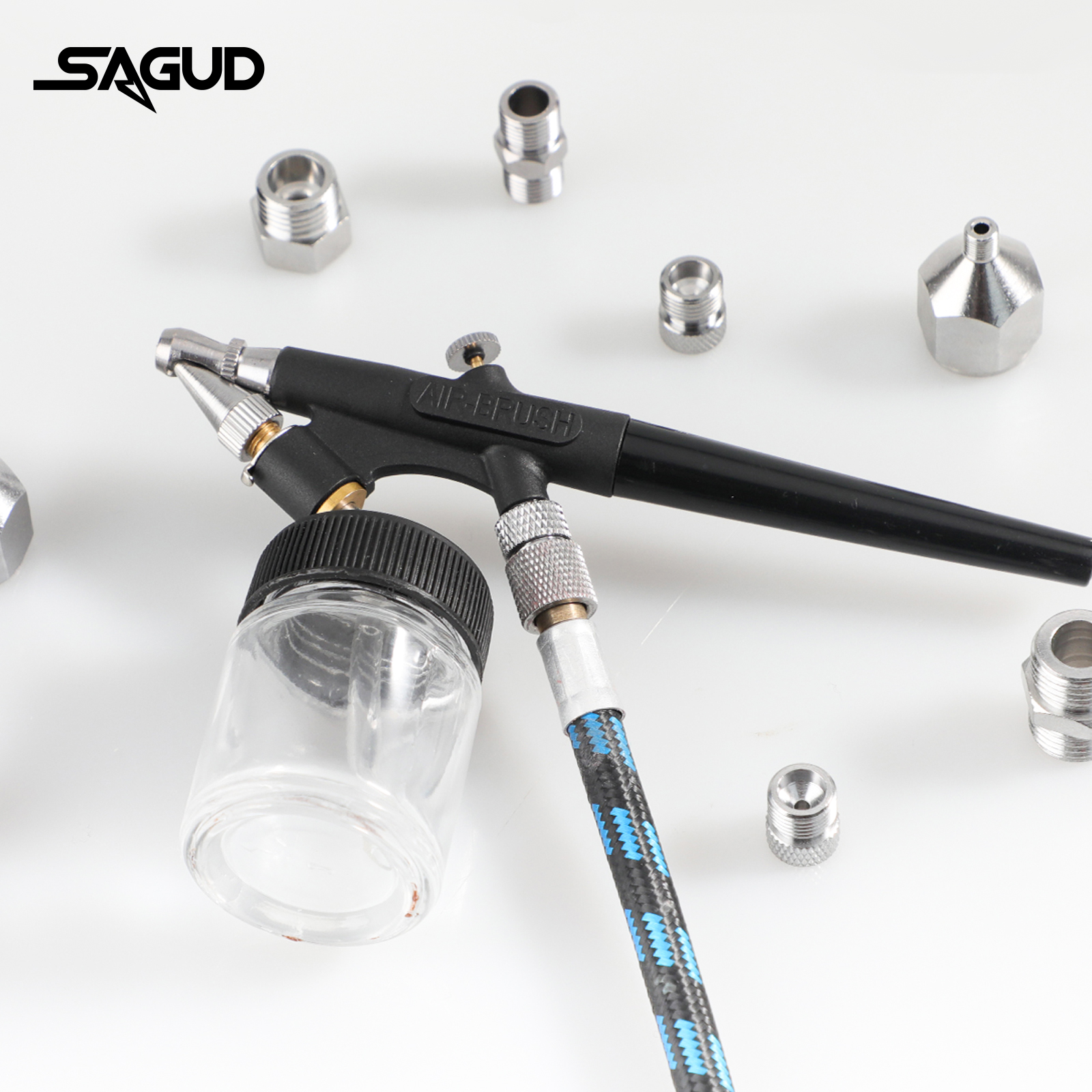 SAUGD 9PCS/Set Airbrush Adapto - Airbrush Compressor Kit avaliação e preço