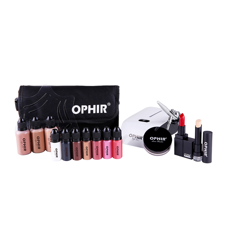 OPHIR Pro Makeup Set 0.3mm Air - Airbrush Compressor Kit avaliação e preço