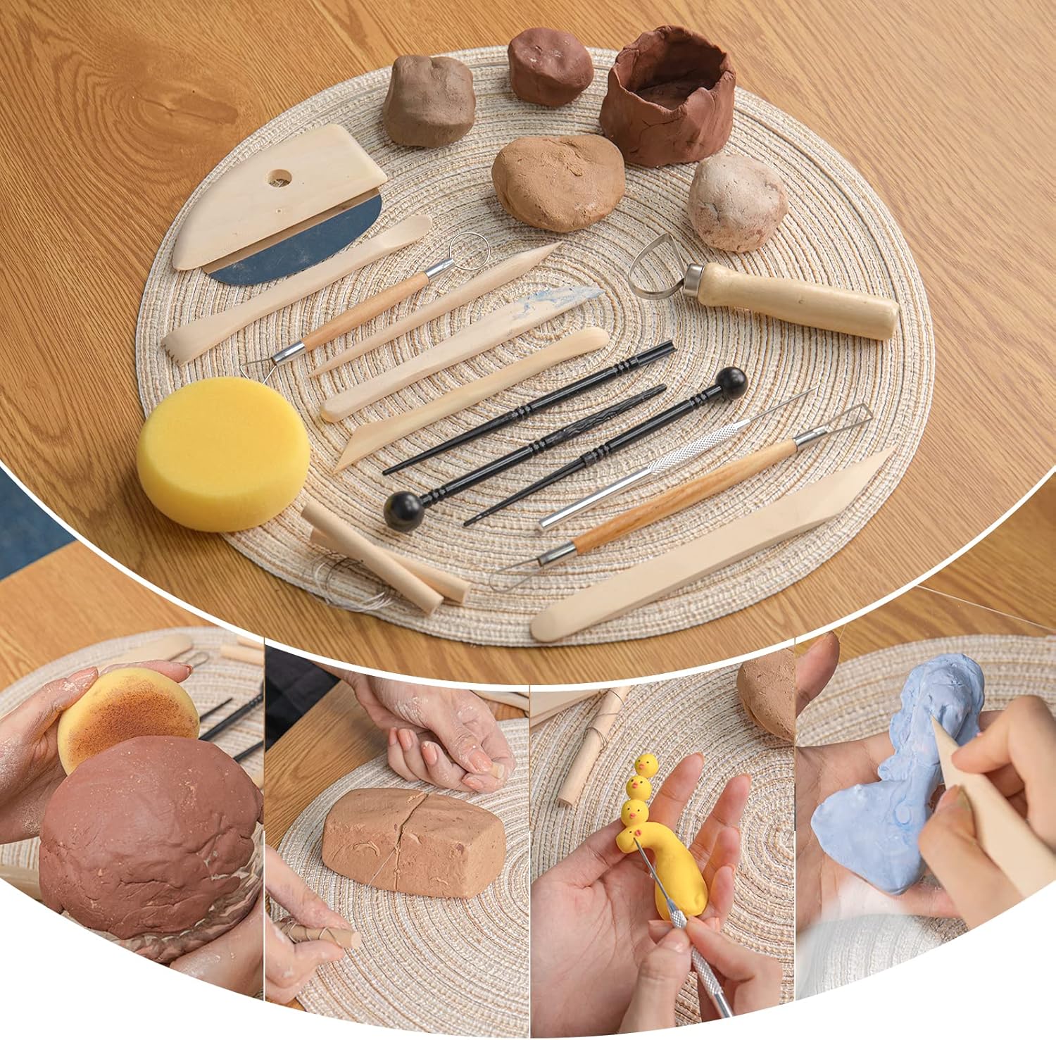 Pottery Tool Kit, 17pcs Polyme - Model Kit Tools avaliação e preço