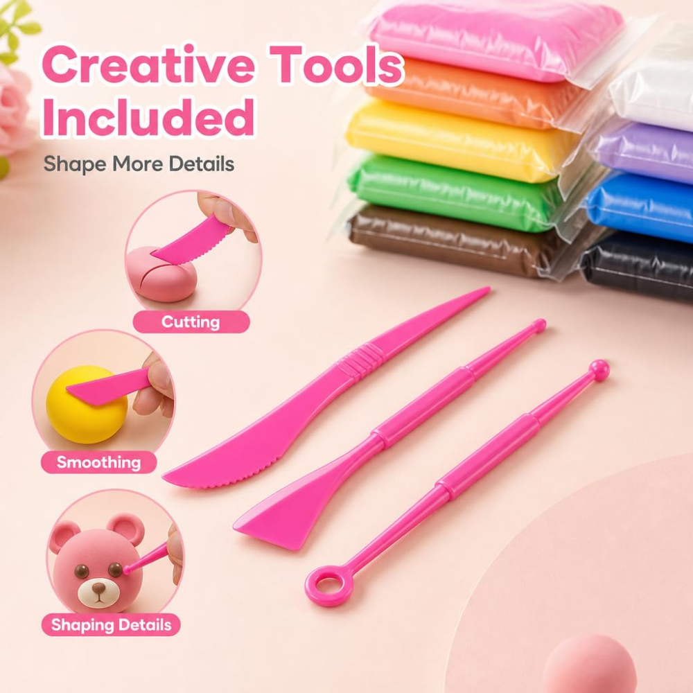 Air Dry Modeling Clay Kit Soft - Model Kit Tools avaliação e preço