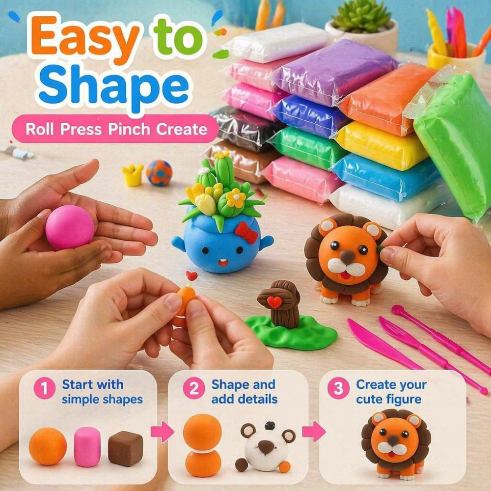 Air Dry Modeling Clay Kit Soft - Model Kit Tools avaliação e preço