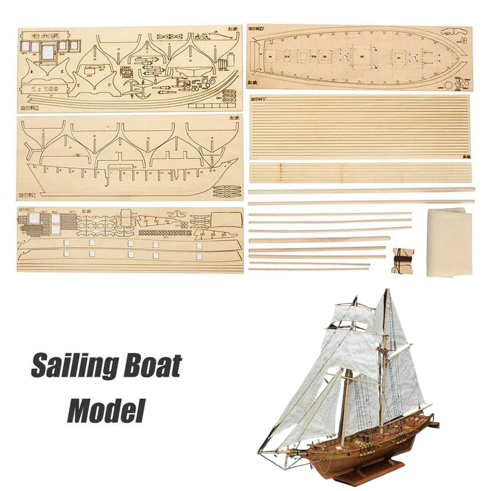 【Halcon Sailboat Wooden Model  - Model Kit Centaur avaliação e preço