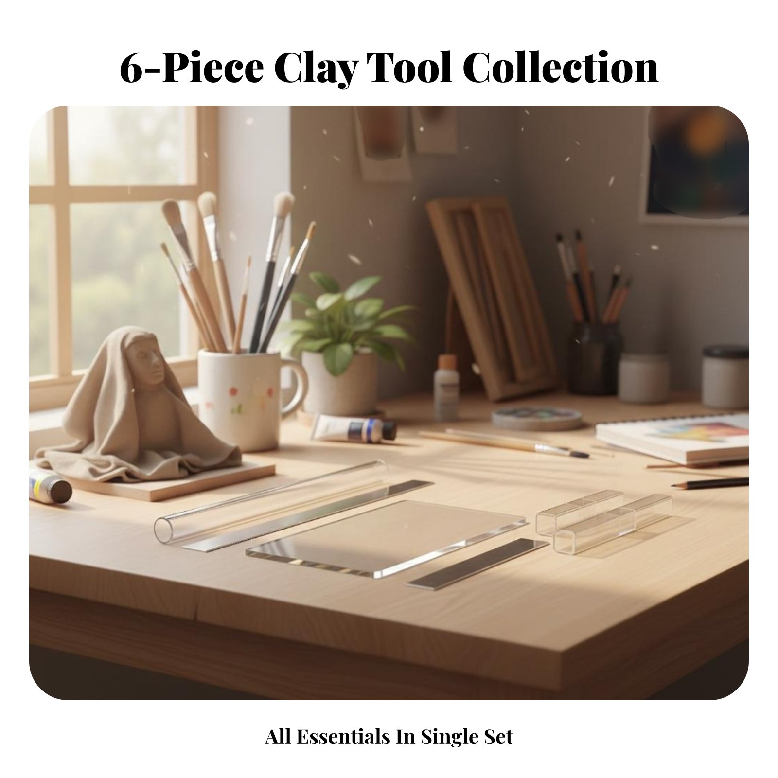 6 Pieces Acrylic Clay Cylinder - Model Kit Tools avaliação e preço