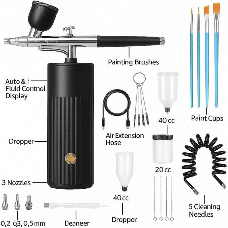 ABAE-Cordless Airbrush Set, Re - Airbrush Compressor Kit avaliação e preço